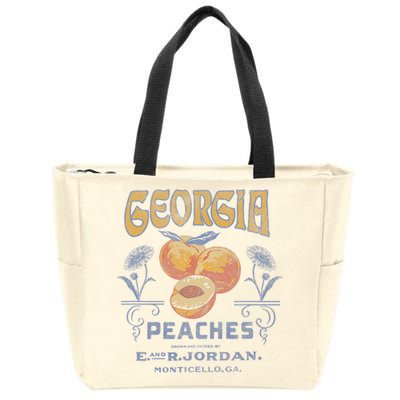 Trendy Georgia Peaches Vintage Poster Zip Tote Bag