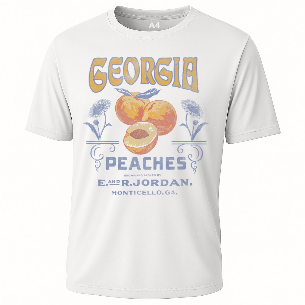 Trendy Georgia Peaches Vintage Poster Performance Shirt