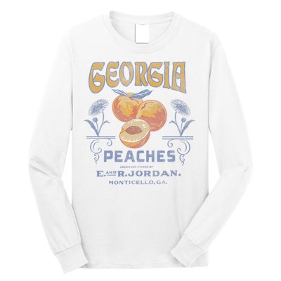 Trendy Georgia Peaches Vintage Poster Long Sleeve Shirt