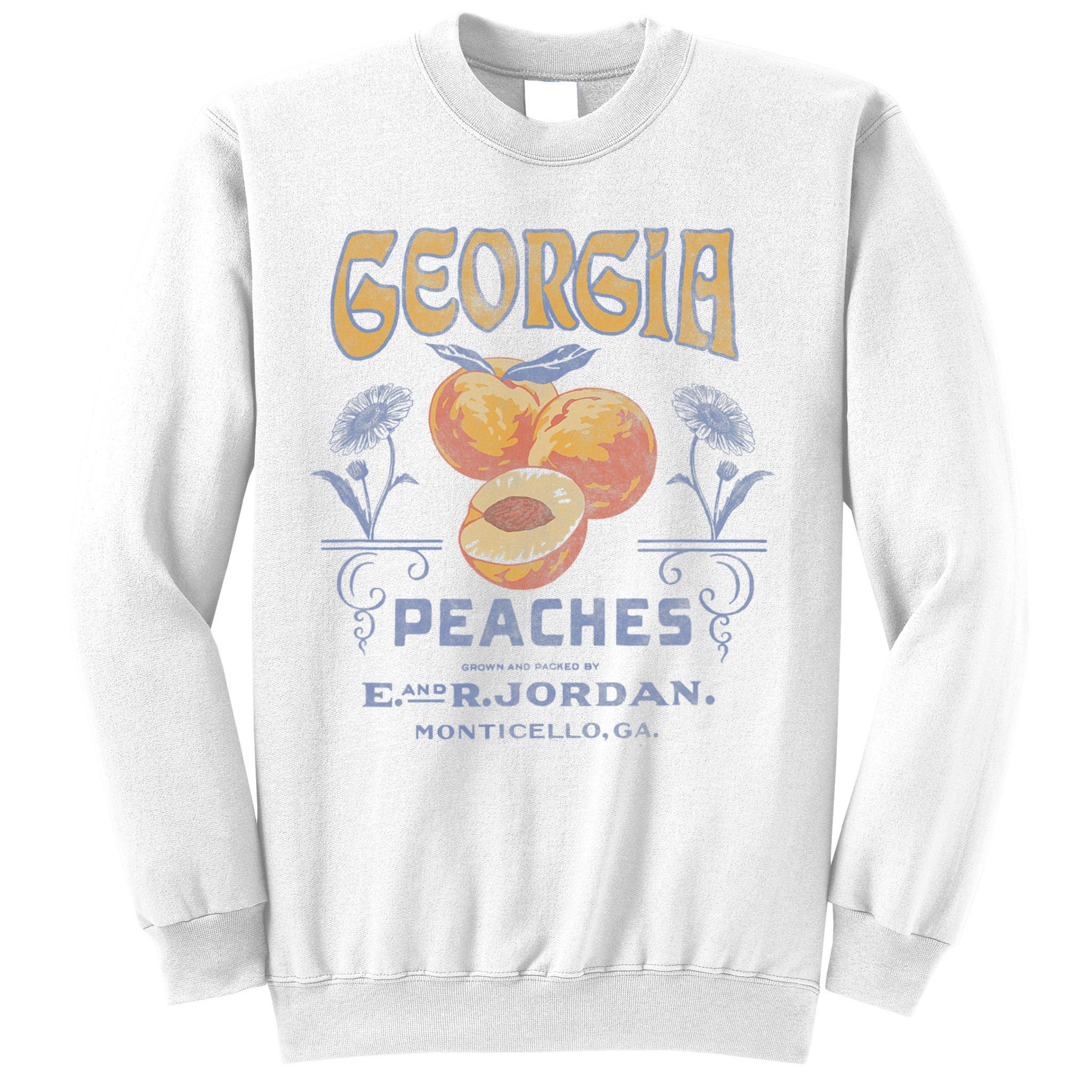 Trendy Georgia Peaches Vintage Poster Sweatshirt