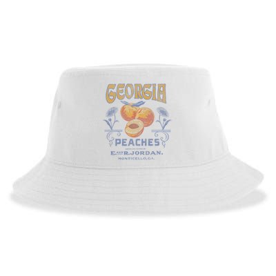 Trendy Georgia Peaches Vintage Poster Sustainable Bucket Hat