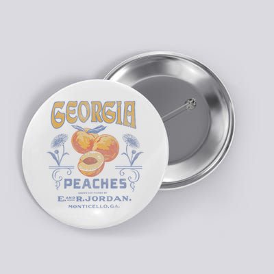 Trendy Georgia Peaches Vintage Poster Button