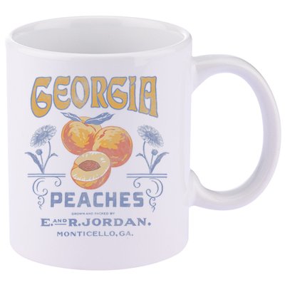 Trendy Georgia Peaches Vintage Poster 11oz C Handle Ceramic Mug