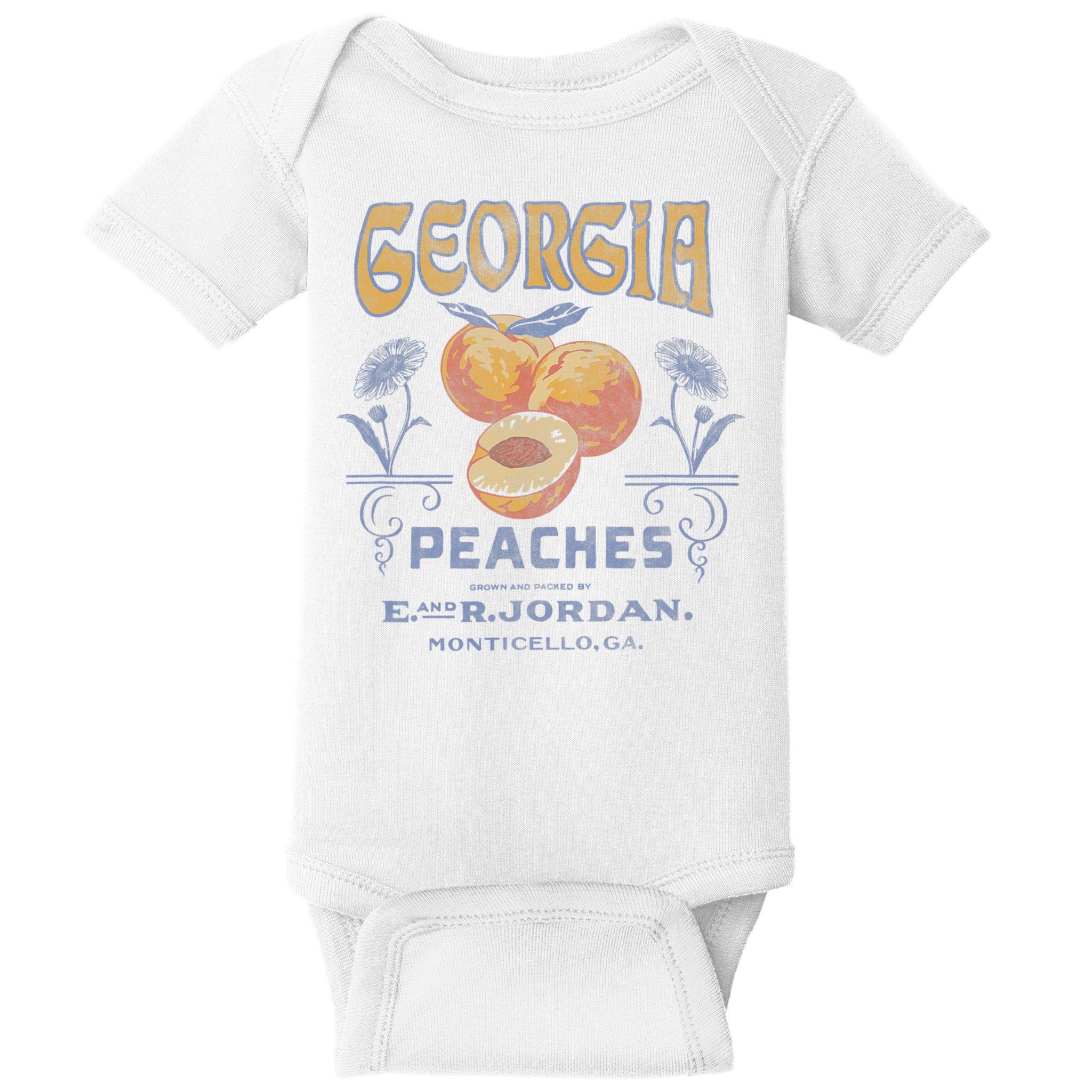Trendy Georgia Peaches Vintage Poster Baby Bodysuit