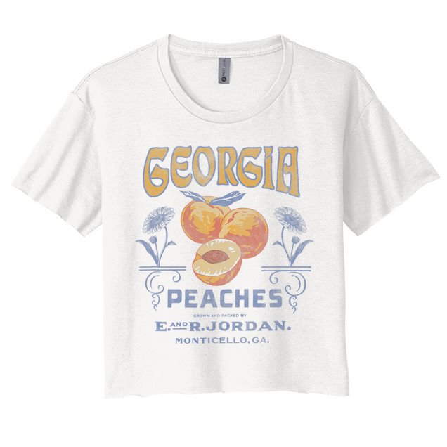 Trendy Georgia Peaches Vintage Poster Crop Top