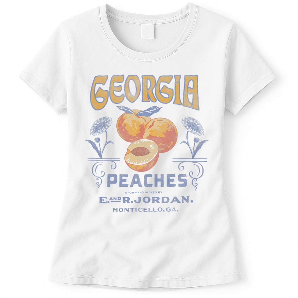 Trendy Georgia Peaches Vintage Poster Womens T-Shirt