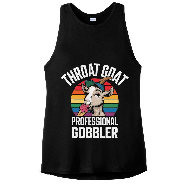 Throat Goat Professional Gobbler Funny Retro Gag Adult Humor Ladies PosiCharge Tri-Blend Wicking Tank
