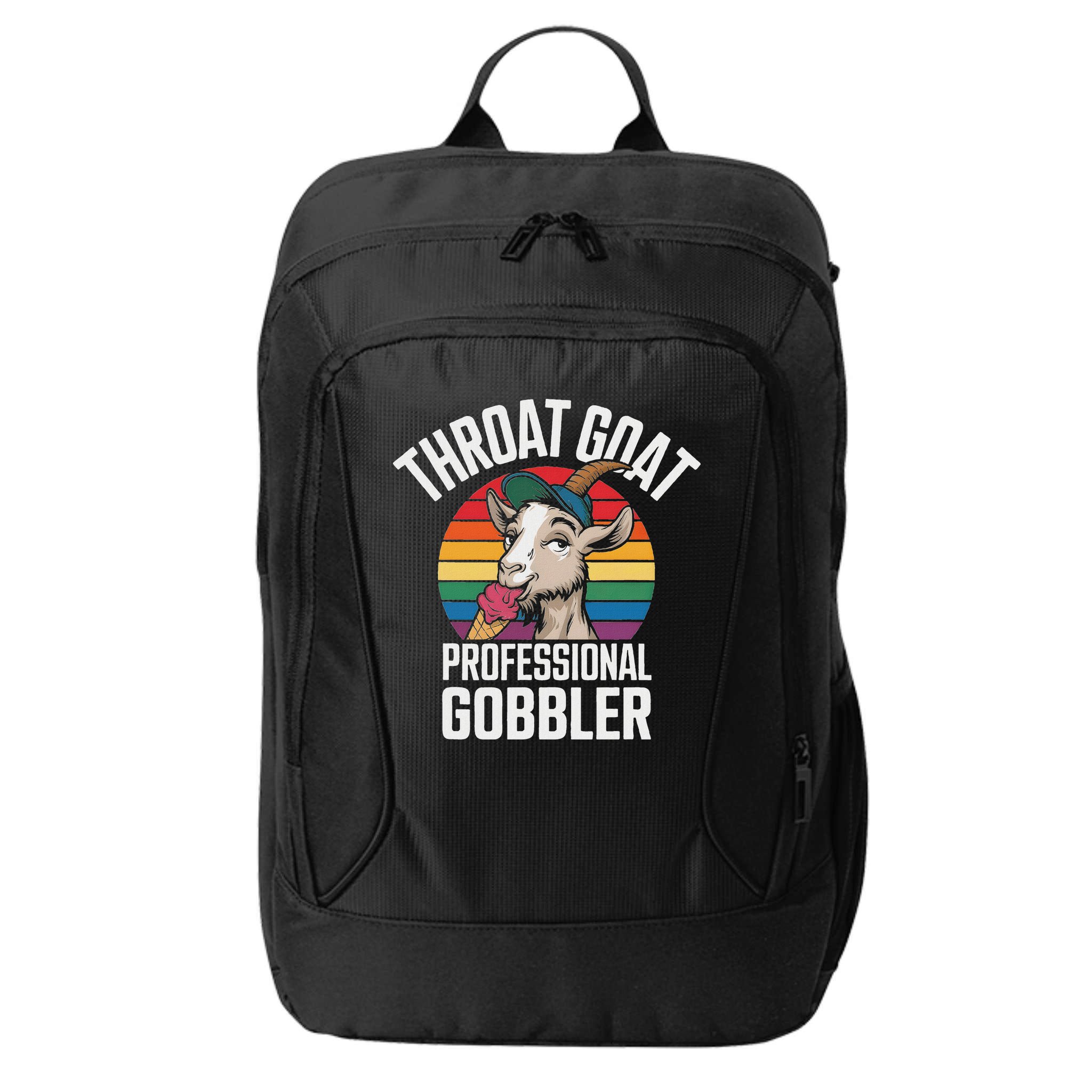 Throat Goat Professional Gobbler Funny Retro Gag Adult Humor City Backpack