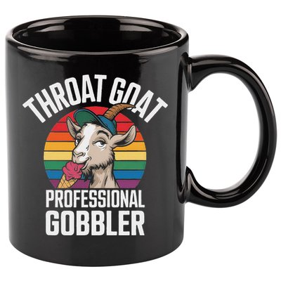 Throat Goat Professional Gobbler Funny Retro Gag Adult Humor 11oz C Handle Ceramic Mug