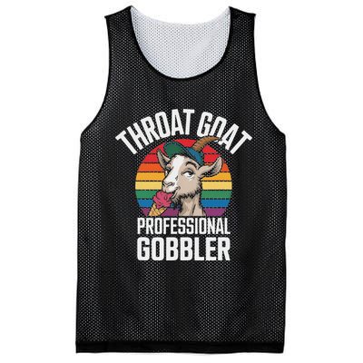 Throat Goat Professional Gobbler Funny Retro Gag Adult Humor Mesh Reversible Basketball Jersey Tank