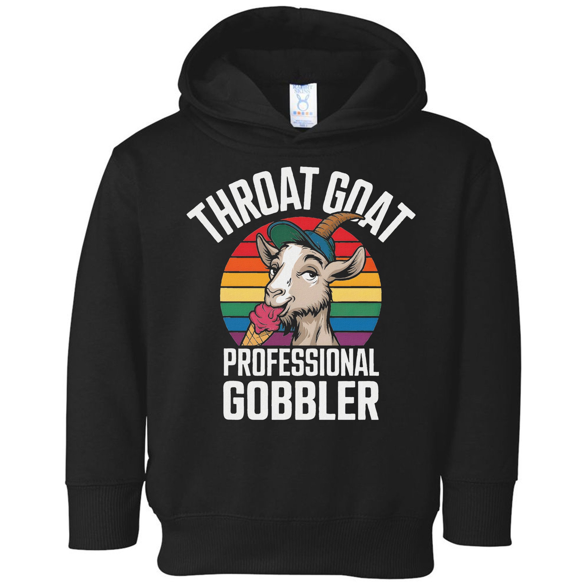 Throat Goat Professional Gobbler Funny Retro Gag Adult Humor Toddler Hoodie