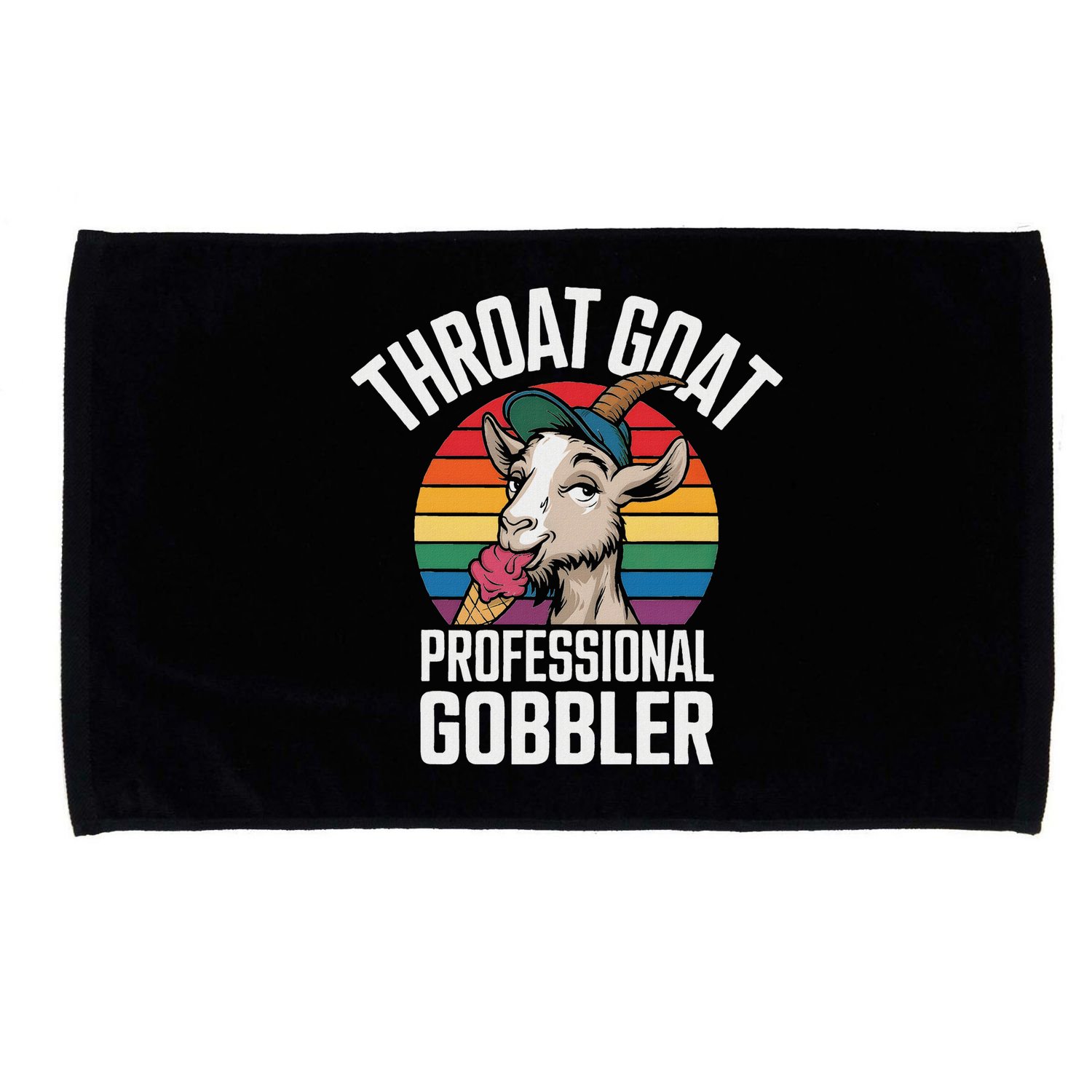 Throat Goat Professional Gobbler Funny Retro Gag Adult Humor Microfiber Hand Towel
