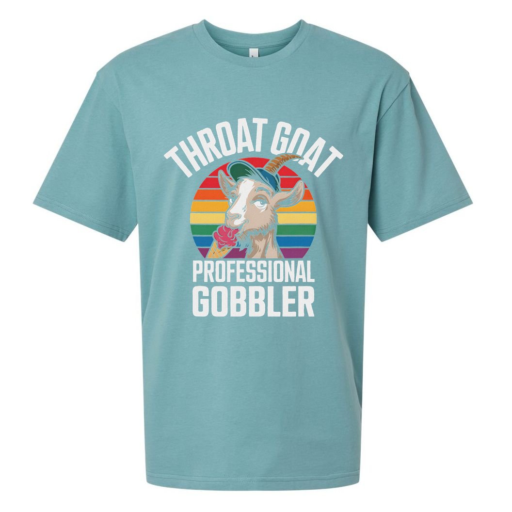 Throat Goat Professional Gobbler Funny Retro Gag Adult Humor Sueded Cloud Jersey T-Shirt