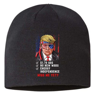 Trump Gas Prices Miss Me Yet Sustainable Beanie