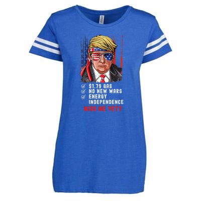 Trump Gas Prices Miss Me Yet Enza Ladies Jersey Football T-Shirt