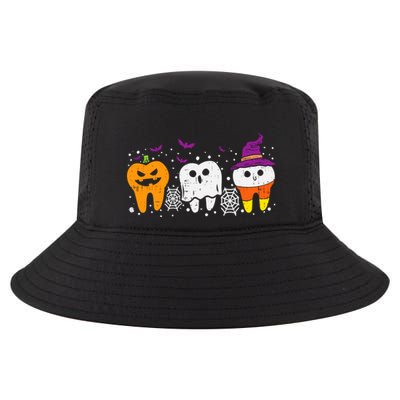 Teeth Ghost Pumpkin Candy Corn Cute Dental Halloween Dentist Great Gift Cool Comfort Performance Bucket Hat