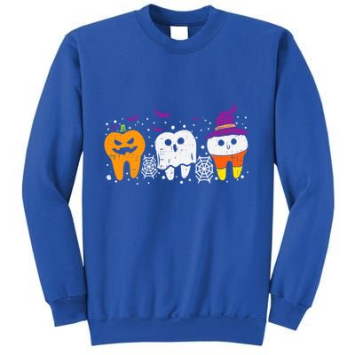 Teeth Ghost Pumpkin Candy Corn Cute Dental Halloween Dentist Great Gift Sweatshirt