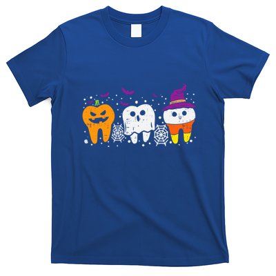 Teeth Ghost Pumpkin Candy Corn Cute Dental Halloween Dentist Great Gift T-Shirt
