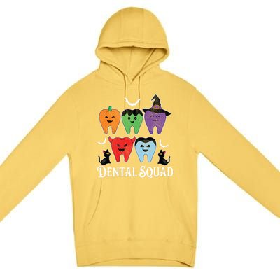 Teeth Ghost Pumpkin Dental Squad Dentist Halloween Cool Gift Premium Pullover Hoodie