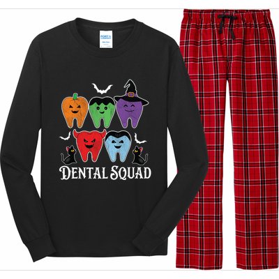 Teeth Ghost Pumpkin Dental Squad Dentist Halloween Cool Gift Long Sleeve Pajama Set