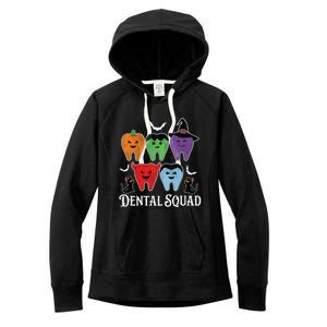 Teeth Ghost Pumpkin Dental Squad Dentist Halloween Cool Gift Women's Fleece Hoodie