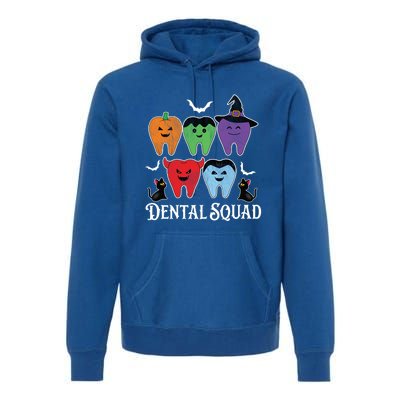 Teeth Ghost Pumpkin Dental Squad Dentist Halloween Cool Gift Premium Hoodie