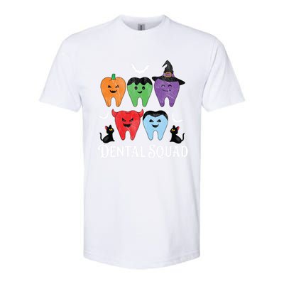 Teeth Ghost Pumpkin Dental Squad Dentist Halloween Cool Gift Softstyle® CVC T-Shirt