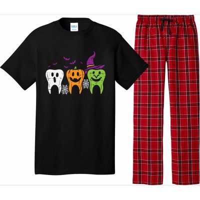 Teeth Ghost Pumpkin Witch Cute Dental Halloween Dentist Gift Pajama Set