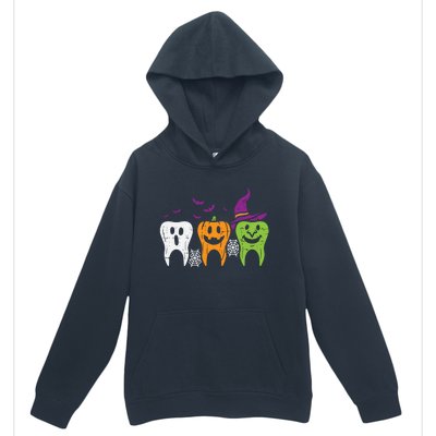 Teeth Ghost Pumpkin Witch Cute Dental Halloween Dentist Gift Urban Pullover Hoodie