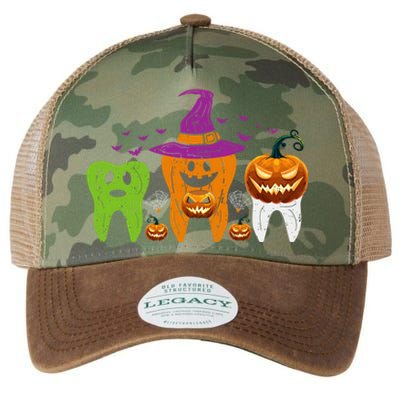 Teeth Ghost Pumpkin Witch Cute Dental Halloween Cool Gift Legacy Tie Dye Trucker Hat