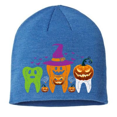 Teeth Ghost Pumpkin Witch Cute Dental Halloween Cool Gift Sustainable Beanie