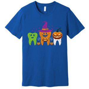 Teeth Ghost Pumpkin Witch Cute Dental Halloween Cool Gift Premium T-Shirt