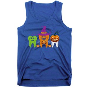 Teeth Ghost Pumpkin Witch Cute Dental Halloween Cool Gift Tank Top