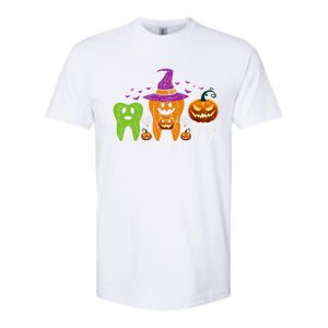 Teeth Ghost Pumpkin Witch Cute Dental Halloween Cool Gift Softstyle CVC T-Shirt