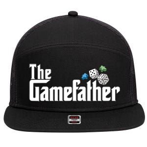 The Gamefather Playing Board Games 7 Panel Mesh Trucker Snapback Hat