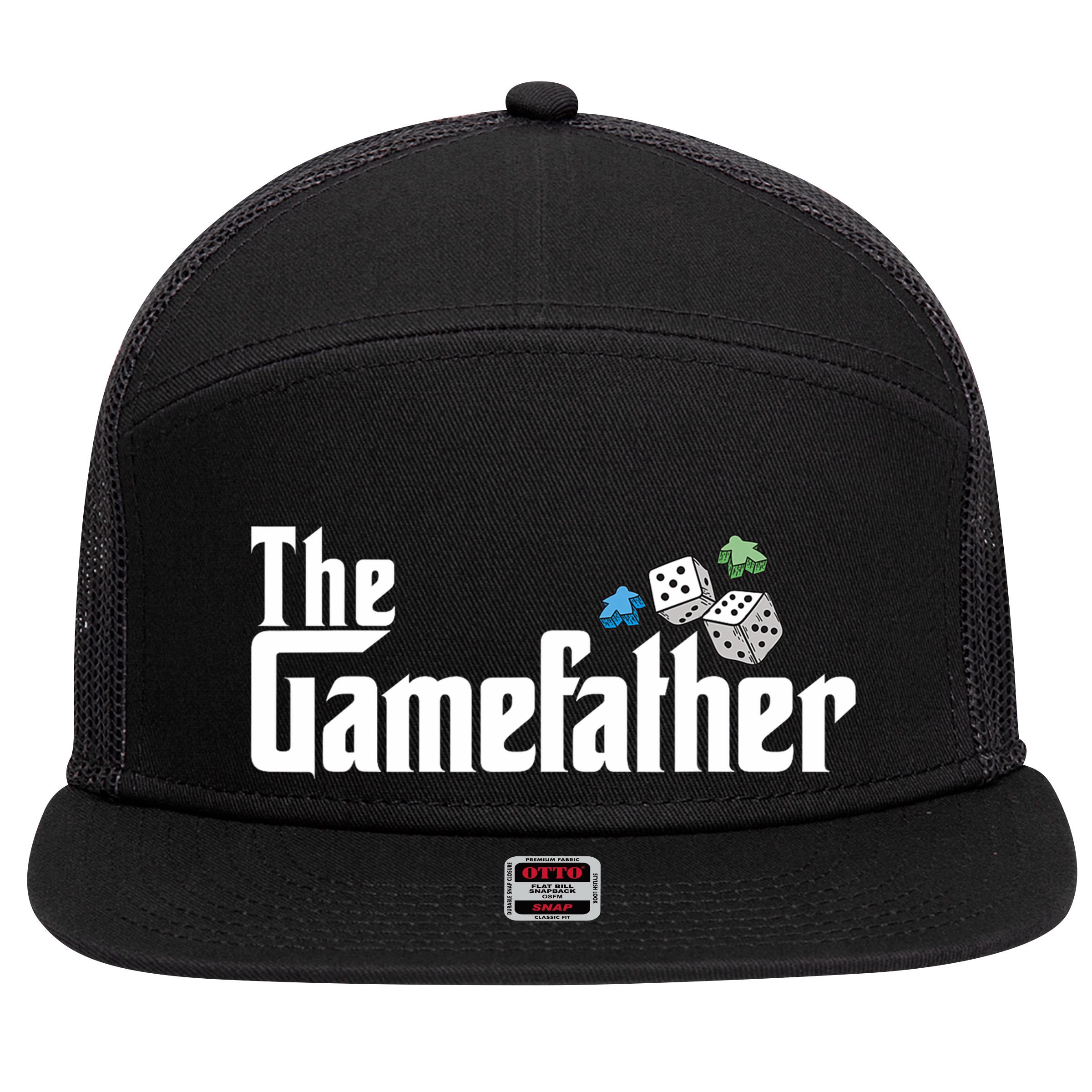 The Gamefather Playing Board Games 7 Panel Mesh Trucker Snapback Hat