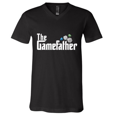 The Gamefather Playing Board Games V-Neck T-Shirt