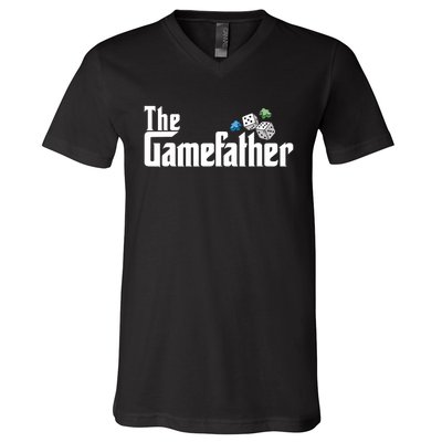 The Gamefather Playing Board Games V-Neck T-Shirt