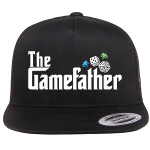 The Gamefather Playing Board Games Flat Bill Trucker Hat