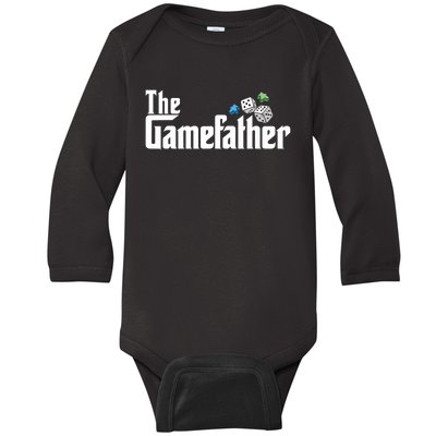 The Gamefather Playing Board Games Baby Long Sleeve Bodysuit