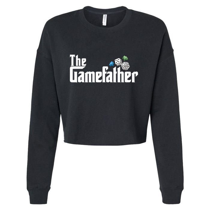 The Gamefather Playing Board Games Cropped Pullover Crew