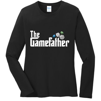The Gamefather Playing Board Games Ladies Long Sleeve Shirt