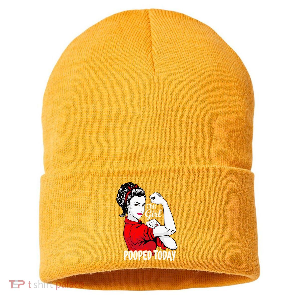 This Girl Pooped Today Humor I Pooped Today Sustainable Knit Beanie