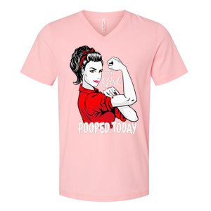 This Girl Pooped Today Humor I Pooped Today V-Neck T-Shirt