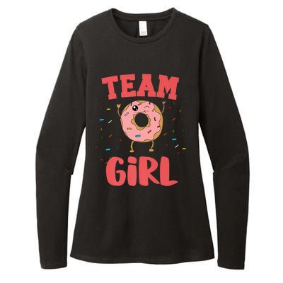 Team Girl Pink Gender Reveal Party Donut Baby Shower Womens CVC Long Sleeve Shirt