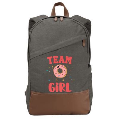 Team Girl Pink Gender Reveal Party Donut Baby Shower Cotton Canvas Backpack