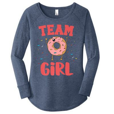 Team Girl Pink Gender Reveal Party Donut Baby Shower Women's Perfect Tri Tunic Long Sleeve Shirt