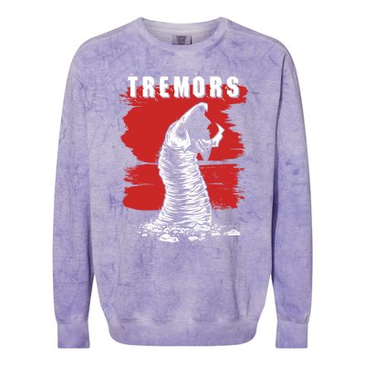 Tremors Graboid Paint Smear Portrait Logo Gift Colorblast Crewneck Sweatshirt