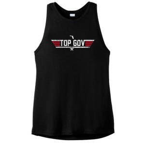 Top Gov Ron DeSantis Top Gov Florida Flag Ladies PosiCharge Tri-Blend Wicking Tank