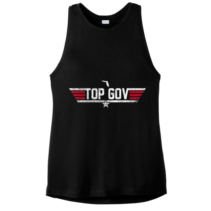 Top Gov Ron DeSantis Top Gov Florida Flag Ladies PosiCharge Tri-Blend Wicking Tank